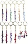FSRONGXI Anime Keychains, 12Pcs Acrylic Anime Keychain, 9Pcs Metal Katana Key chain, Rengoku Sword Keychain Merch Set, 12pcs Acrylic-a, Small
