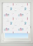 Beach Huts and Boats Blackout Roller blind, (120 cm Wide)