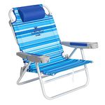 SunnyFeel Oversized Folding Beach Chair - 5 Position Recline to Lay Flat, Portable Backpack Style, 28" Extra Wide Seat with Cup Holder, Aluminum Frame for Beach Lounging & Outdoor Relaxation