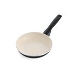 GreenPan Rio Healthy Ceramic Non-Stick 18cm Frying Pan Skillet, PFAS Free, Stay-Cool Handle, Oven Safe up to 160°C, Black & Cream