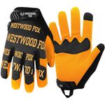 WESTWOOD FOX Work Gloves Utility Safety Gloves Non Slip Mechanic Gloves Firm Grip Touchscreen Mens Women Lightweight Working Gloves Wielding Builders (Yellow, L)