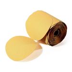 SPEEDWOX 100 Pcs 80 Grit Sandpaper Roll 5 inch Round Sanding Discs Adhesive Back PSA Sticky Back No Hole Stick and Sand Sandpaper for Wood, Auto Body Repair, Marine, Paint, Metal and Plastics