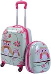 GYMAX Kids Carry On Luggage Set, 12