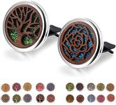 2 Packs Wooden Car Diffuser Vent Clips,Aromatherapy Essential Oil Car Diffuser Locket Clip with 10 Shiny Pads and 10 Washable Felt Pads