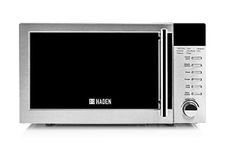 Haden 20L Digital Stainless Steel Microwave Oven - 800W, Compact Microwave, 5 Power Levels, Auto Defrost & Child Lock, Easy Clean Interior - 24.5cm Glass Turntable