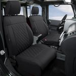 GIANT PANDA Jeep Wrangler 4 Door JK 2008-2010, Full Set Seat Covers for Unlimited Sahara Sport Rubicon X Customized Faux Leather - (Black)