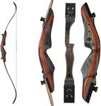 SHARROW 62 Inches Take-down Recurve Bow Set 20-50Lbs Archery Set Bow and Arrow Set Adult Longbow Sportbow Hunting Bow Right Hand for Practice Outdoor Shooting Training Junior Beginner (Bow, 35Lbs)