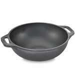 Prestige Cast Iron Kadai(26cm)|Even Heat Distribution|Scratch Resistant|Compatible with Gas & Induction|Retains Heat for Long|10 Years Warranty