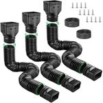 NHBKO 3 Pack Gutter Downspout Extenders with Connector, Flexible Rain Gutter Downspout Extensions from 21 to 70inch, Drainage Pipe Connector for Outdoor Gutter Splash Block - Black