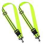 Ushine Belt Sash Gear for Walking at Night,2Pcs Reflective Belt Sash Gear,Adjustable Reflective Belt for Men,Women,Children,Adult,Biking,Cycling,Dog Walking Gear,Night Running-Fluorescent Green