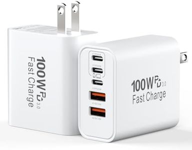 USB C Charging Blocks, 100W USBC Wall Super Fast Charger Block, Type C iPhone USB C Charger Charging Brick, 5-Port Multiport Charger Plug Power Adapter for iPhone 17/16/15/14/13 Pro Max, iPad, S25