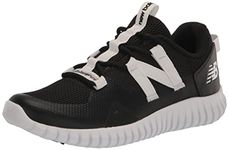 New Balance Kids' Playgruv V1 Bungee Sneaker, Black/White, 3 Wide Infant