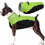 Lelepet Warm Dog Winter Coat Dog Coat Reflective Zippered Dog Jacket with Harness Dog Cold Weather Coats Dog Snow Jacket for Small Medium Large Dogs Turtleneck Winter Dog Clothes Fleece Dog Vest, L