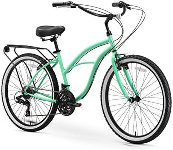 sixthreezero Around The Block Women's Beach Cruiser Bike, Hybrid Bicycle with Rear Rack