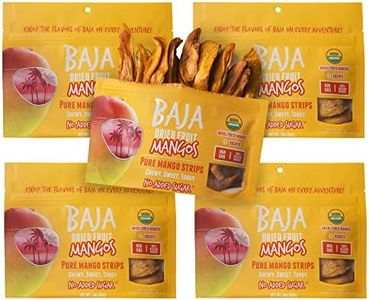 Baja Snacks Dried Mango - USDA Organic Dried Mango No Sugar Added, Naturally Sweet, Vegan, Gluten Free, Healthy Non GMO Snack, Organic Dried Mango Unsweetened and Unsulfured - 3 oz (Pack of 5)
