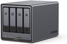 UGREEN NAS DXP4800 Plus 4-Bay Desktop NAS, Intel Pentium Gold 8505 5-Core CPU, 8GB DDR5 RAM, Built-in 128G SSD, 1 * 10GbE, 1 * 2.5GbE, 2 * M.2 NVMe Slots, 4K HDMI, Network Attached Storage (Diskless)