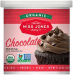 Miss Jones Baking Organic Buttercream Frosting, Perfect for Icing and Decorating, Vegan-Friendly: Rich Fudge Chocolate (Pack of 1)