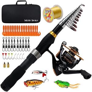 Collapsible Fishing Rod and Reel Combo, BalanZze Telescopic Fishing Rod with Spinning Reel, Portable Collapsible Fishing Pole Kit for Saltwater and Freshwater