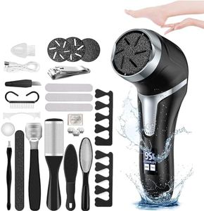 Foot Callus Remover,Electric Foot Callus Removers Rechargeable(with Dander Vacuum Cleaner),Foot Grinder Kit for Cracked Heels Calluses Dead Skin with 3 Grinding Heads 2 Speed,LCD Display (black)