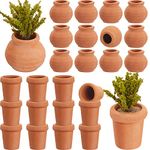 Skyley 16 Pcs Small Mini Clay Pots 0.6 Inch Terracotta Pot Small Flower Pot For Crafts Doll House Flower Pots For Diy Garden Plants And Office Desktop Windowsill Decoration 2 Styles