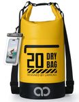 Lamicall Dry Bag, Waterproof Bag - [Robust & Anti-Scratch] 5L/10L/20L/30L/40L Waterproof Backpack with 100% Water Proof Phone Pouch, Floatable Drybag for Boat Swimming Kayaking Camping - Yellow(20L)