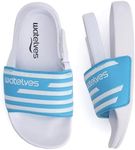 WateLves Unisex-Child Slide Sandals Toddler Sandals Girl Non-Slip Summer Sandals Shoes (Striped Blue,20/21)