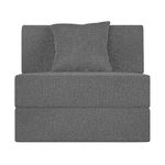 Dr Smith Single Seater, 3X6' Feet Sofa Cums Bed for Home | Color Grey with Cushion