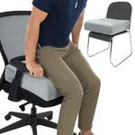 Vive Seat and Chair Cushion - Easy Rise for Elderly for Office, Wheelchair, Desk, Car & Couch - For Computer Use - Foam Sofa Pad With Cover - For Adults/Seniors - Relief for Back, Tailbone or Sciatica