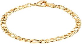 Barzel 18K Gold Plated 5MM Figaro Bracelet For Men & Women