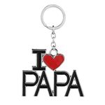 Relicon I Love PAPA | DAD | Fathers Day Gift Black Red Metal Keychain for Car Bike Men Women Keyring