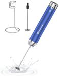 Maestri House Rechargeable Milk Frother with Stepless Speed Control, Handheld Electric Foam Maker Waterproof Detachable Stainless Steel Whisk Drink Mixer Foamer for Lattes, Cappuccino, LunaFro Max