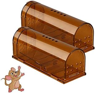 2 Pack Humane Mouse Trap, Reusable Live Mice Trap for Indoor Outdoor Use, Mouse Traps Easy to Set and Clean for Small Mice, Pets Safe (Small)