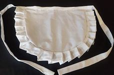 WHITE GIRLS JUNIOR WAIST WAITRESS APRON/PINNY FRENCH MAID STYLE FRILLED EDGING DETAIL