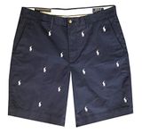 Polo Ralph Lauren Mens Stretch Classic Fit Flat-Front 9" Pony Logo Chino Shorts
