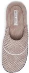 Laura Ashley Womens Rugged Memory Foam Terry Cloth Spa Slippers, Soft Non Slip Rubber Bottom Closed Toe House Slider, Stone, X-Large