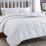 California Design Den Queen Size Comforter Duvet Insert - Cozy Luxury Down Alternative, Quilted Extra Fluffy, Soft, and Cooling, Machine Washable with Corner Tabs - White