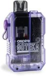 Aspire Official Gotek X Vape Starter Pod Kit 13W Integrated 650mAh Battery 2ml Refillable Replacement Pod Vaping Ecig Ecigarette No Nicotine (Translucent Violet)