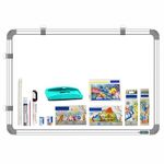 YAJNAS White Board 3 feet x4 feet Non Magnetic Double Sided White Board and Chalk Board Both Side Writing Boards, one Side White Marker and Reverse Side Chalk Board Surface with Beginners Combo Kit