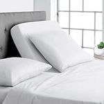 Top Split Head Flex King Sheet Set for Adjustable Bed, 100% Cotton 600 Thread Count Half Split King Sheet Set for Sleep Number Bed 4 Pcs, Split Down 34" from The Top (Split King Size, White)