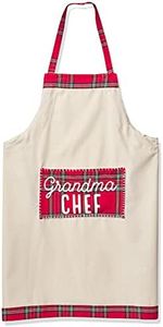 Mud Pie womens Apron, Tartan, 34" 27" Mud Pie Grandma Chef Apron Tartan 34 x 27, Grandma, One Size US, Grandma, One Size