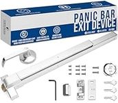 Panic Bar Exit Device - Push Bar for Exit Doors & Exit Lever with Key - Aluminium Silver Finish - Fitting Instructions