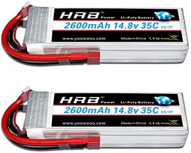 HRB 2PCS 4S 14.8V 2600mAh 35C Lipo Batterie avec Deans T Plug pour RC Hélicoptère Avion Voiture Bateau Camion