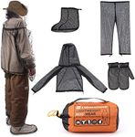 AOPULE Anti-Mosquito Suit,Lightweight Mosquito Repellent Suit with Jacket Gloves Pants for Fishing Camping Hunting Unisex (S-M)