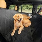 Plush Paws Ultra-Luxury Pet Seat Cover - 2 Bonus Harnesses 2 Seat Belts for Cars Trucks & SUV - XL Black, Waterproof, Nonslip Silicone Backing