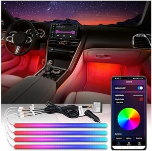 ATOTO Car LED Lights, Smart Interior Lights with App Control, 160 LEDs RGB Inside Car Lights with 16 Million Color Switching DIY Music Modes-Independent Control of Front and Rear, CI-FLT01