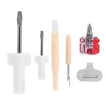 Fdit Sewing Machine Repair Kit 5 Pcs Sewing Machine Overlock & Serger Service/Repair Tool Include Screwdriver,Thread Removal,Slot Screwdriver and Cleaning Brush