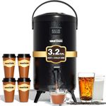 WantJoin Insulated Beverage Dispenser - Thermal Hot & Cold Beverage Dispenser, Tea Dispenser, Stainless Steel, 12L/3.2Gal, Black