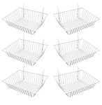 Econoco BSK16/W Sloping Basket, 15-Inch Width x 12-Inch Depth x 5-Inch Height, White (Pack of 6)