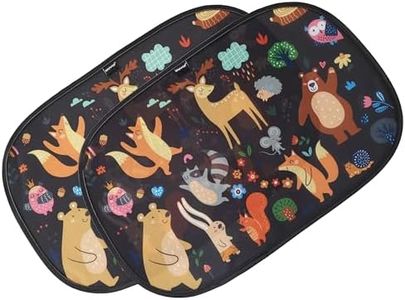 Enovoe Colorful Cartoon Animal Design Car Window Shade - (2 Pack )- 21"x14"- Baby car Shades, Cling Baby Sun Shade- Glare and UV Rays Protection for Your Child - Window Shades for car Baby