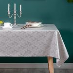 GLORY SEASON 100% Waterproof/Oil-Proof Tablecloth Jacquard Weave Stain Resistant 55x102 Rectangle TPU Vinyl Coated Fabric Rustic Decorative Table Cover for Kitchen Dining Tabletop